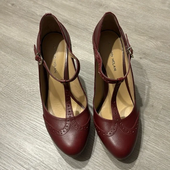 Antonio Melani burgundy high heel Mary Jane’s - Picture 1 of 4